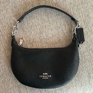 Coach black leather hobo bag